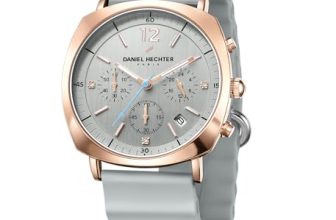 Daniel Hechter Paris Cluny Collection Multifunction Watch for Men with Round Dial, Date Display Function, Quartz Movement and Wavy Pattern Silicon Strap – DHM1019