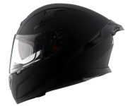 Axor Apex Solid ISI ECE DOT Certified Matt Black Full Face Dual Visor Helmet for Men and Women with Pinlock Fitted Outer Clear Visor and Inner Smoke Sun Visor Dull Black(L)