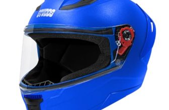 Studds Raider Isi Certified Full Face Helmet for Men and Women with Spoiler Clear Visor (Blue – Xlmotorcycling)
