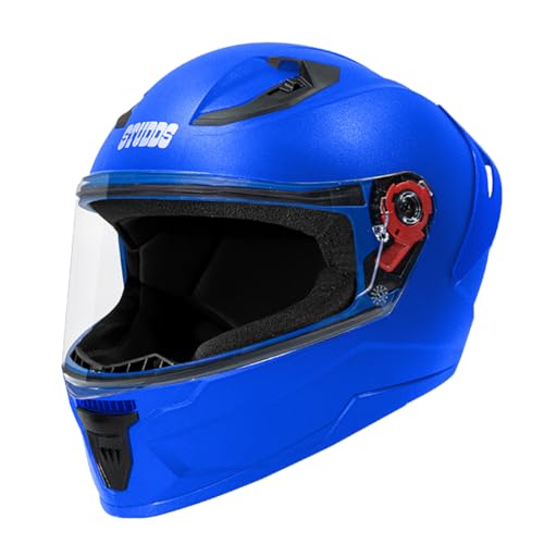 Studds Raider Isi Certified Full Face Helmet for Men and Women with Spoiler Clear Visor (Blue – Xlmotorcycling)