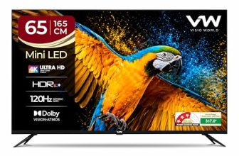 VW 165 cm (65 inches) 4K Ultra HD QLED Smart Mini LED Google TV VW65MINIQ1