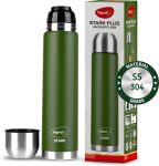 Pigeon Stark Plus Olive 24 Hrs Hot & Cold Therminox Vaccum Insulated 1000 ml Steel Flask(Pack of 1, Green)