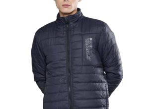 The Indian Garage Co Men Blue Slim Fit Solid Puffer Jacket