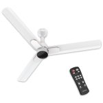 Polycab Wizzy Neo DLX 1200mm 5-Star BLDC, Remote Ceiling Fan for Living Room | 55% Energy Saving, High Air Delivery, 7 Speed Setting | 3-yr Warranty【Snow White】