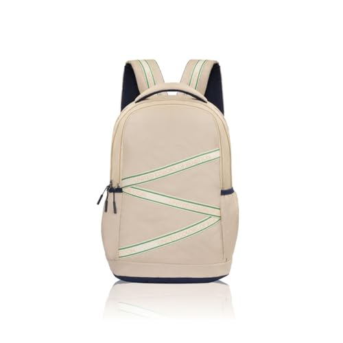 United Colors of Benetton Phantom 34L Laptop Backpack – Beige | Water-Resistant | Fits 14-inch Laptop Compartment | Stylish & Organized for Professionals
