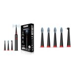 AGARO COSMIC Lite Sonic Electric Toothbrush for Adults – Black & AGARO Cosmic Lite Refill Pack 4+1 pcs, Black