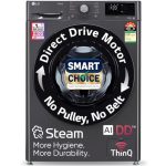 LG Smart Choice, 9 Kg, 5 Star, AI Direct Drive Technology, Steam, 6 Motion DD & Wi-Fi Fully-Automatic Front Load Washing Machine (FHP1209Z5M, Intelligent & Convenient Fabric Care, Middle Black)