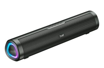 boAt Aavante 2.0 150, 2.0 CH, 16W Signature Sound, RGB LEDs, Dual Full-Range Drivers, Upto 5H Battery, TWS, Multi Ports, Bluetooth Sound bar, Home Theatre Soundbar Speaker (Premium Black)