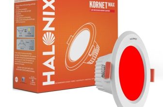Halonix Polycarbonate 5.5W Red Kornet Junction Box led Downlighter|Cut Out- 3 inch, Dia- 4.13, Height- 1.96 inch||Downlighter for Home, Shop and Office|Pack of 1, Red.