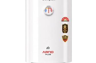 Crompton Arno Plus 15L 5‑Star Storage Water Heater | Anti‑Scale Technology for Hard Water up to 2000 ppm | 8 Bar High‑Rise Pressure | 5‑Level Safety | Free Installation & Pipes | 8 Year Tank warranty