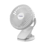 Crompton Siro Rechargeable Clip Fan 100MM | Safety Grill Design | Replaceable Battery | Type-C Charging | 360° Adjustable Rotation | Personal Cooling Fan for Desk, Bedroom & Travel (White)