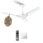 KUHL Prima A3-DUO 1200mm BEE 5-Star BLDC Ceiling Fan | 29W Energy Saving (Up to 65%) | High Airflow & Low Noise | Remote as well as Regulator Operated | 5 Year Motor Warranty | ISI Marked (White)