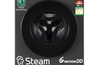 LG 8 Kg, 5 Star, Wi-Fi, Direct Drive Technology, Steam Wash, 6 Motion DD, Fully-Automatic Front Load Washing Machine (FHB1208Z4M, Allergy Care, In-Built Heater, Touch Panel, Middle Black)
