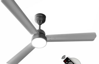 LONGWAY Luminair 1200 mm BLDC Ceiling Fan with Remote Control & LED Light | BEE 5 Star Rated Energy Efficient | Ultra High Speed 3 Blade Anti-Dust Decorative Ceiling Fan (Gray, Pack of 1)