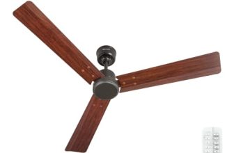 Bajaj Classico Sleek Wood 5S 1200mm Ceiling Fan with Remote | BEE 5 Star Rated Energy Efficient | Power Saving | Sleek Compact Design | High Air Delivery |2-Year Warranty |Walnut Wood
