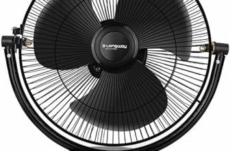 LONGWAY Speedy P1 300 mm/12 inch Ultra High Speed 3 Blade Anti-Dust Decorative Star Rated Table Fan (Black, Pack of 1)