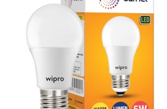 Wipro Garnet 5W LED Bulb for Home & Office |Warm White (2700K) | E27 Base|220 degree Light coverage |4Kv Surge Protection |400V High Voltage Protection |Energy Efficient | Pack of 1