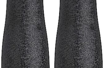 Amazon Brand – Solimo Stainless Steel Fridge Water Bottles | Set of 2 | Textured Finish | 1 L | Black