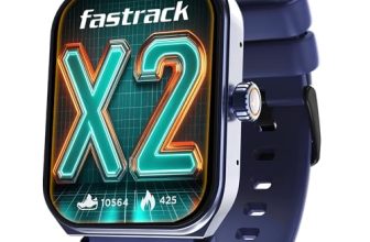 Fastrack Limitless X2 Smart Watch, 1.91″ Ultravu with Rotating Crown, 60 Hz Refresh Rate, Advanced Chipset, Singlesync BT Calling, 100+ Sports Mode & Smartwatch Faces, IP68, Blue