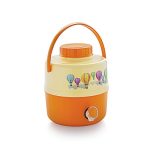 Cello Travel Star Pastic Insulated Water Jug | Inner Stainless Steel Jug | Hot & Cold | Easy to Carry | 16 litres, Orange
