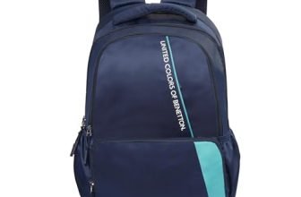 United Colors of Benetton Vance 32L Laptop Backpack – Navy, Water-Resistant | Fits 15-inch Laptop Compartment | Classic Style with Ample Organization & 1-Year Warranty