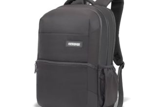 American Tourister Vion Laptop Backpack | 33L Volume | 17 Inch Laptop Compartment | Multiple Compartments | Spacious Design | Grey | 1 Year Global Warranty