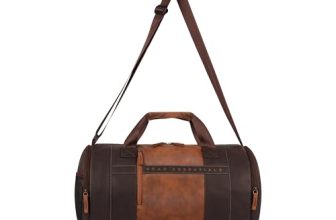 Gear Clubsport 3 9″/33L Faux Leather Large Water Resistant Duffle Bag/Travel Bag/Gym Bag for Men & Women(Brown-Tan)