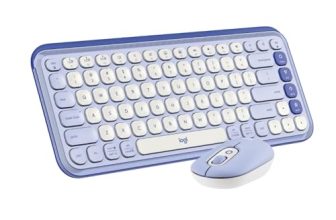 Logitech POP ICON Combo, Bluetooth Keyboard and Mouse Combo, Comfortable Typing, programmable Keys and Buttons, Quiet clicks, Easy-Switch up to 3 Devices – Lilac