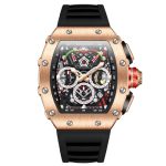 Giordano Multifunction Watch – with Day, Date, and 24-Hour Sub-Dials” | Water Resistant Square dial Unique Design Wrist Watch for Man | Best Gift for Males