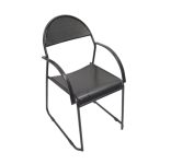 Da URBAN® 1 Seater Metal Chair with Arm Chair (Black)