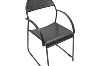 Da URBAN® 1 Seater Metal Chair with Arm Chair (Black)