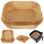 Air Fryer Paper Sheets, 100 Pcs Disposable 8-Inch Parchment Liners with Non-Stick Oil-Proof Design for Baking, Frying, Roasting, Microwave Cooking, and Easy Basket Cleanup
