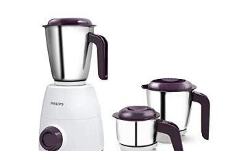PHILIPS HL7505 500W Mixer Grinder (White and Purple)