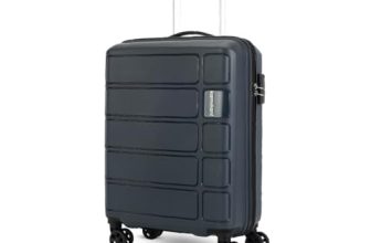 Kamiliant by American Tourister Small Harrier Edge 8W 56 Cms Cabin (PP) Hard Sided 8 Wheels Spinner Luggage/Suitcase/Trolley Bag (Iron Grey) (Double Wheel)