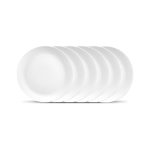 Diva by La Opala, Cosmo Collection, Opal Glass Full Plate Set 11″ 6 pcs, Plainware, White