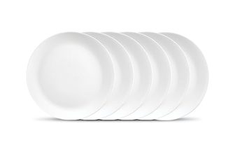 Diva by La Opala, Cosmo Collection, Opal Glass Full Plate Set 11″ 6 pcs, Plainware, White