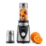 Lifelong Nutri Blender with 2 Jars (300ml, 500ml) | 450W Motor, 2 SS Blades(4 & 2 Leaf), 2 Lids(Strong & Sprinkler), Leak Proof Jars for Blending, Mixing, & Grinding Juice, Smoothie, Chutney, & Masala