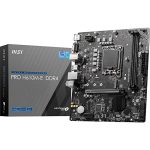 MSI PRO H610M-E DDR4 Motherboard, Micro-ATX – Supports 14th/13th/12th Gen Intel Core Processors, LGA 1700-2 x DIMMs (3200MHz), 1x PCIe 4.0 x16 Slot, 1 x M.2 Gen3, USB 3.2 Gen1, 1G LAN, HDMI 1.4 & VGA