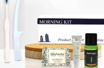 Clayherbs Pack-1kit Morning Kit In Card Box and Free Dental Floss With Each Kit | Hotel Accessories | Hotel Guest House Toiletries Kit | 20 Ml Shampoo, 15g Soap, Comb, 8g Toothpaste & A Brush