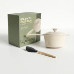 Lifelong Enamel Cast Iron Saucepan with Lid (1.9L, 20cm) | Oven, Gas & InductionŚ Compatible | Slow Cooking, Even Heat Distribution, Non-Toxic, Durable, Naturally Nonstick, No Stains or Scratch(Ivory)