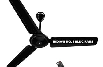 atomberg Ameza Remote Controlled 1200mm BLDC Ceiling Fan | BEE 5 Star | High Air Flow | Low Noise | Power Saving | Timeless Design with 2 Year Warranty | Gloss Black
