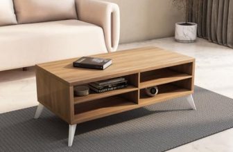 Nilkamal Trixie Center Table | Wooden Coffee Table for Sofa Set | Tea Table with 1 Surface Top and 4 Shelves | Open Storage Organizer for Living Room, Office | Oak