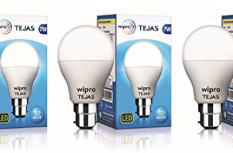 wipro 7W B22 LED Cool Day Light Bulb, Pack of 3 (Tejas)