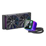 Ant Esports Glacius 240 AIO Liquid Cooler|2.8″ LCD Display|Intel LGA1851, AMD AM5|High-Performance FAN 2000 RPM, 86 CFM, 3.54 mmH2O of Static Pressure|Magnetic Temperature Monitoring Display