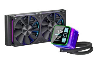 Ant Esports Glacius 240 AIO Liquid Cooler|2.8″ LCD Display|Intel LGA1851, AMD AM5|High-Performance FAN 2000 RPM, 86 CFM, 3.54 mmH2O of Static Pressure|Magnetic Temperature Monitoring Display