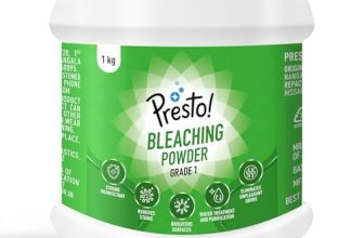 Amazon Brand – Presto! Bleaching Powder 1 Kg | Disinfectant, Water Purifier & Stain Remover | Multi-Purpose Cleaning Agent