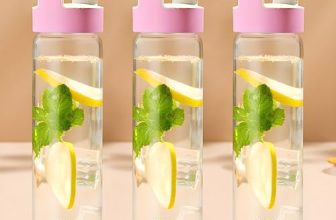 Borosil 550ml Neo Water Bottle Set with Lid | Borosilicate Glass Wide Mouth Bottle for Fridge | Extreme Temperature Resistant For Hot & Cold Water, Milk, Lassi, Juice (3pc Pack, Pink Husk Lid)