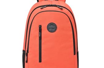 Gear Eco4 19L Small Water Resistant School Bag/Casual 4 Compartment Backpack/Travel Daypack/Kids Bag/College Bag for Boys/Girls/Men/Women (Orange-Black)