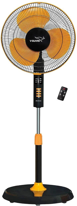 V-Guard Remote with Timer and | Remote Control | Operation with 2 Year Warranty Remote Controlled 400 mm Pedestal Fan(5 Star | Orange, Black | Pack of 1)