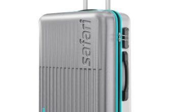 Safari Medium Astra Neo 8 Wheels 66cm Size Check-in Trolley Bag, Hard Case Polycarbonate, 360 Degree Wheeling Luggage for Men & Women, Travel Bag, Suitcase for Travel, Silver